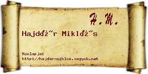 Hajdár Miklós névjegykártya