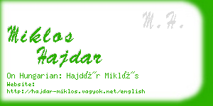 miklos hajdar business card